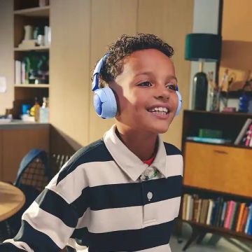 JBL JUNIOR 320BT Kid Safe Wireless On Ear Noise Cancelling Headphones Blue