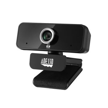 Adesso 4K Ultra HD USB Webcam with Manual Focus and Built-In Dual Microphones
