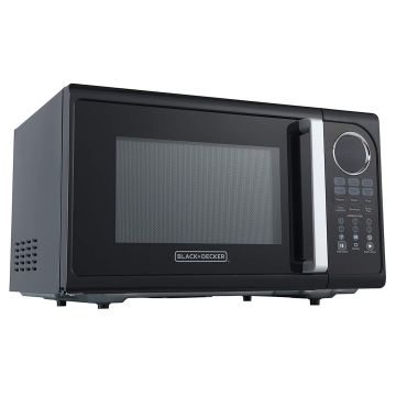 Black+Decker Black Modern Stainless Steel Finish 0.9 cu. ft. 900-Watt Microwave Oven With Multi-Stage Cooking