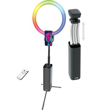Bower WA-COLRGB12 Wireless Creator Collapsible 12-In. White and RGB Ring Light, Black