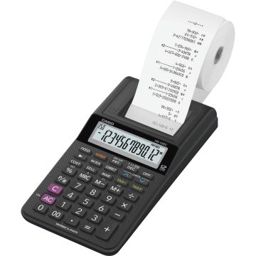 Casio HR-10RC Portable Printing Calculator, 12 Digits, with Adapter, Black