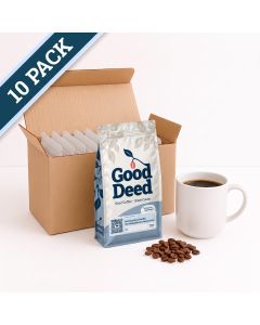 Good Deed Coffee - Whole Bean, Medium Roast, 12 Oz. Bag (10-Pack)